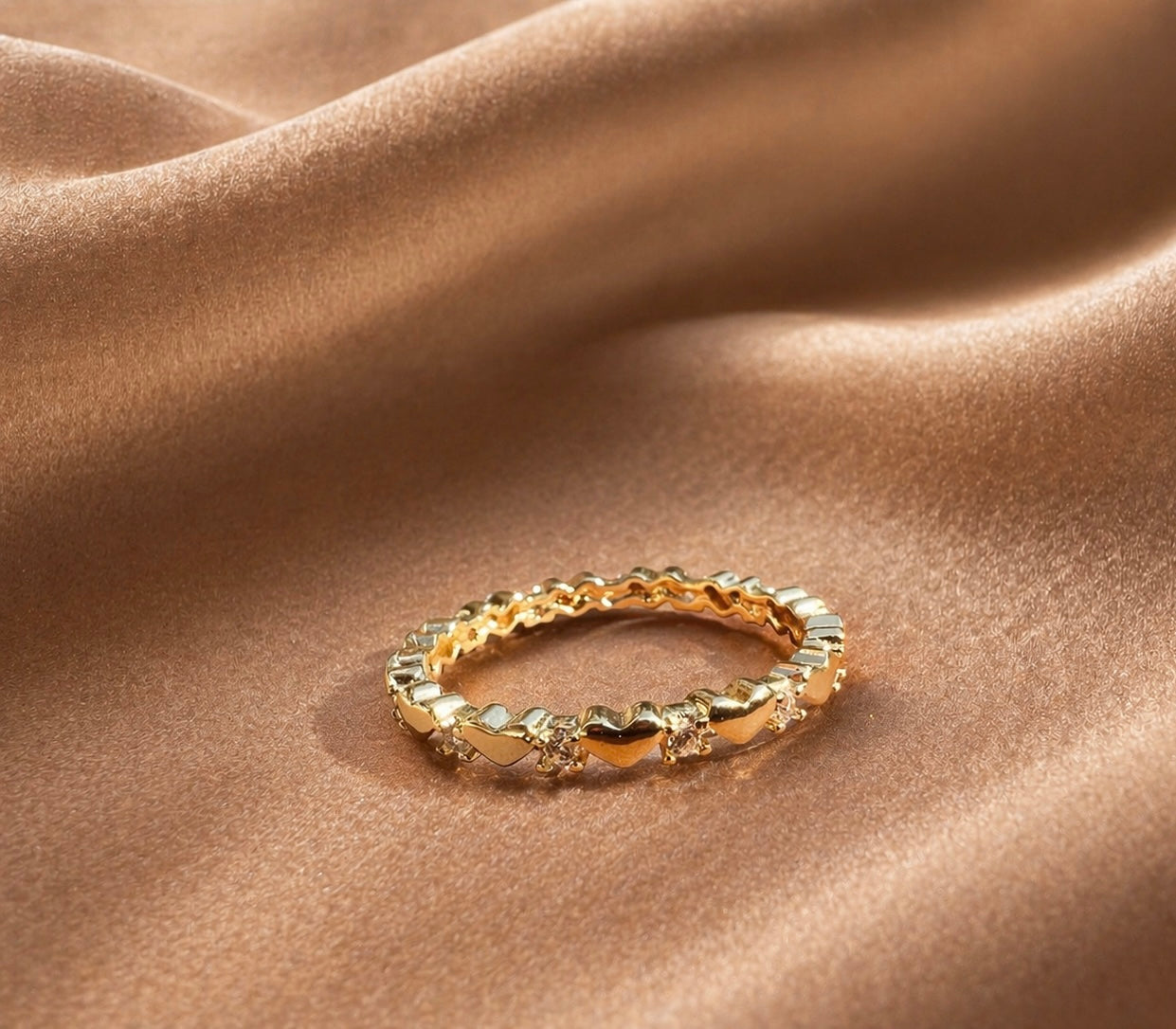 18k Gold Filled Geneva Heart Eternity Ring