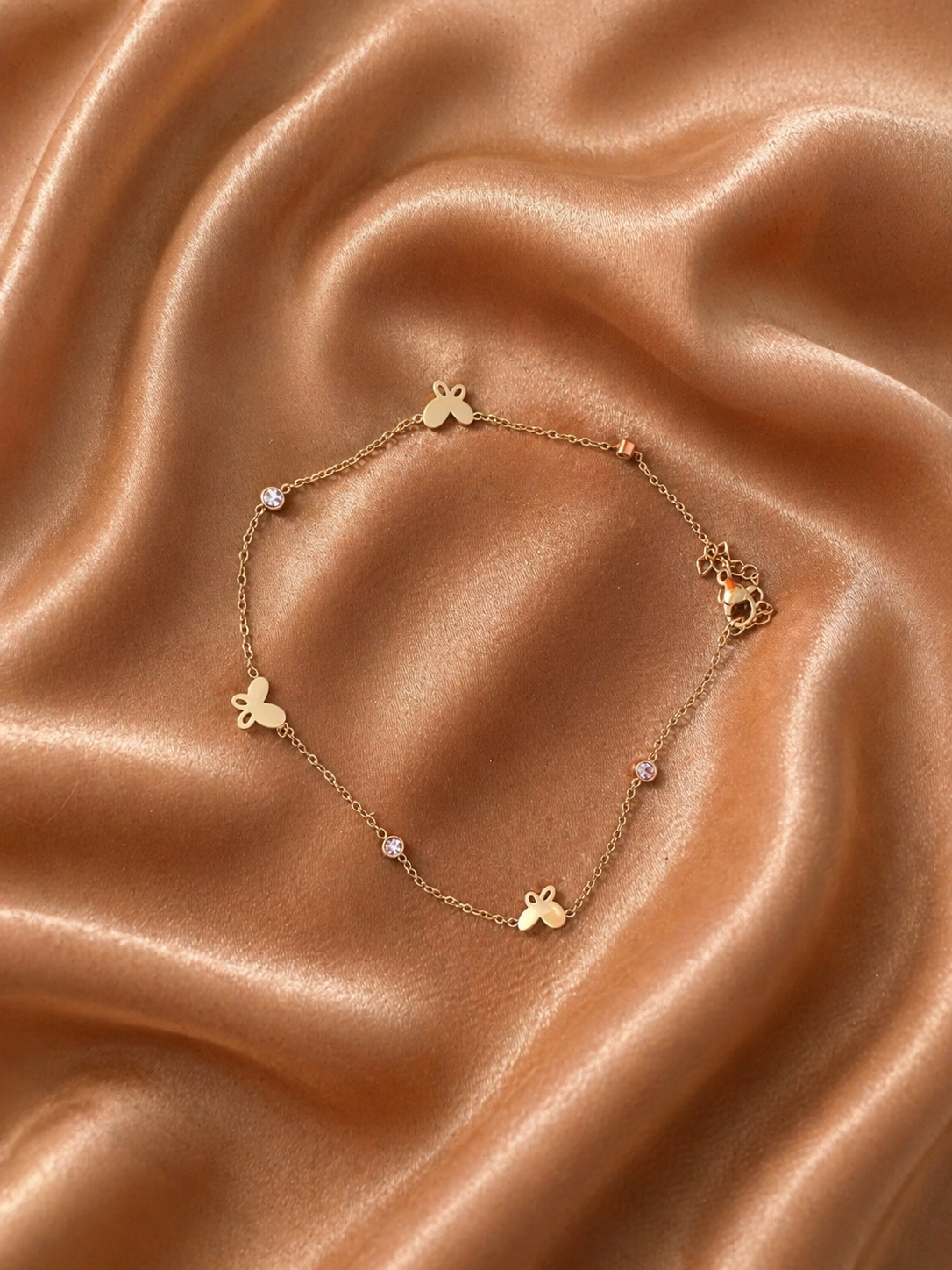 18k Gold Filled Stainless Steel Wild Butterfly Adjustable Anklet